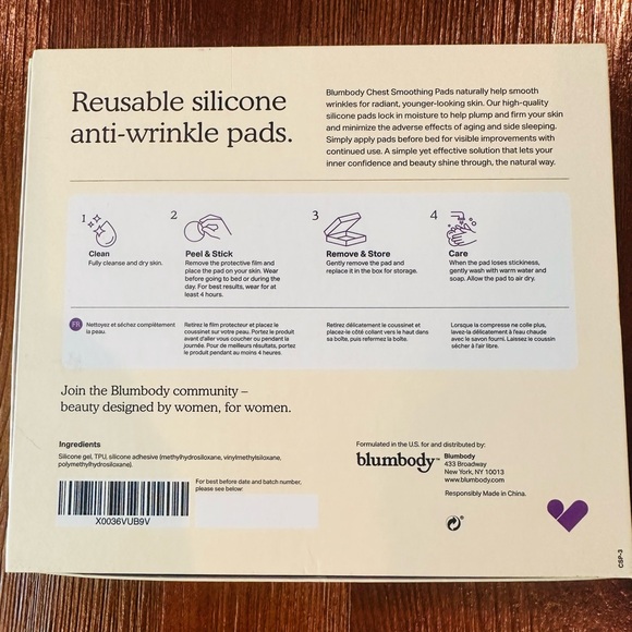 Chest Wrinkle Pads Anti-Wrinkle Silicone Patches Skin Firming & Smoothing 3pads - Picture 4 of 7